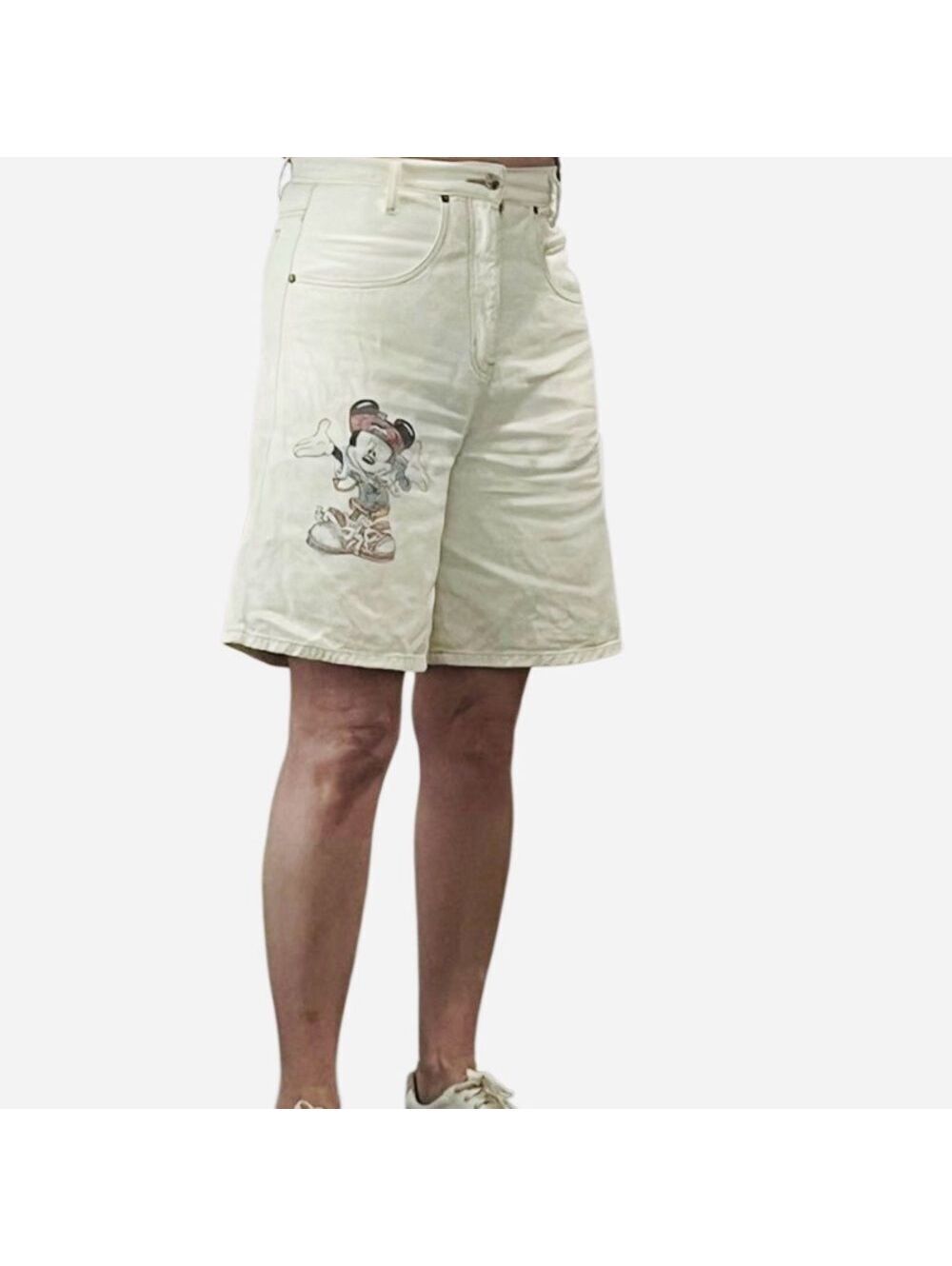 Disney Mickey Mouse Jerry Leigh High Waist Rigid Denim Bermuda Graphic Short M